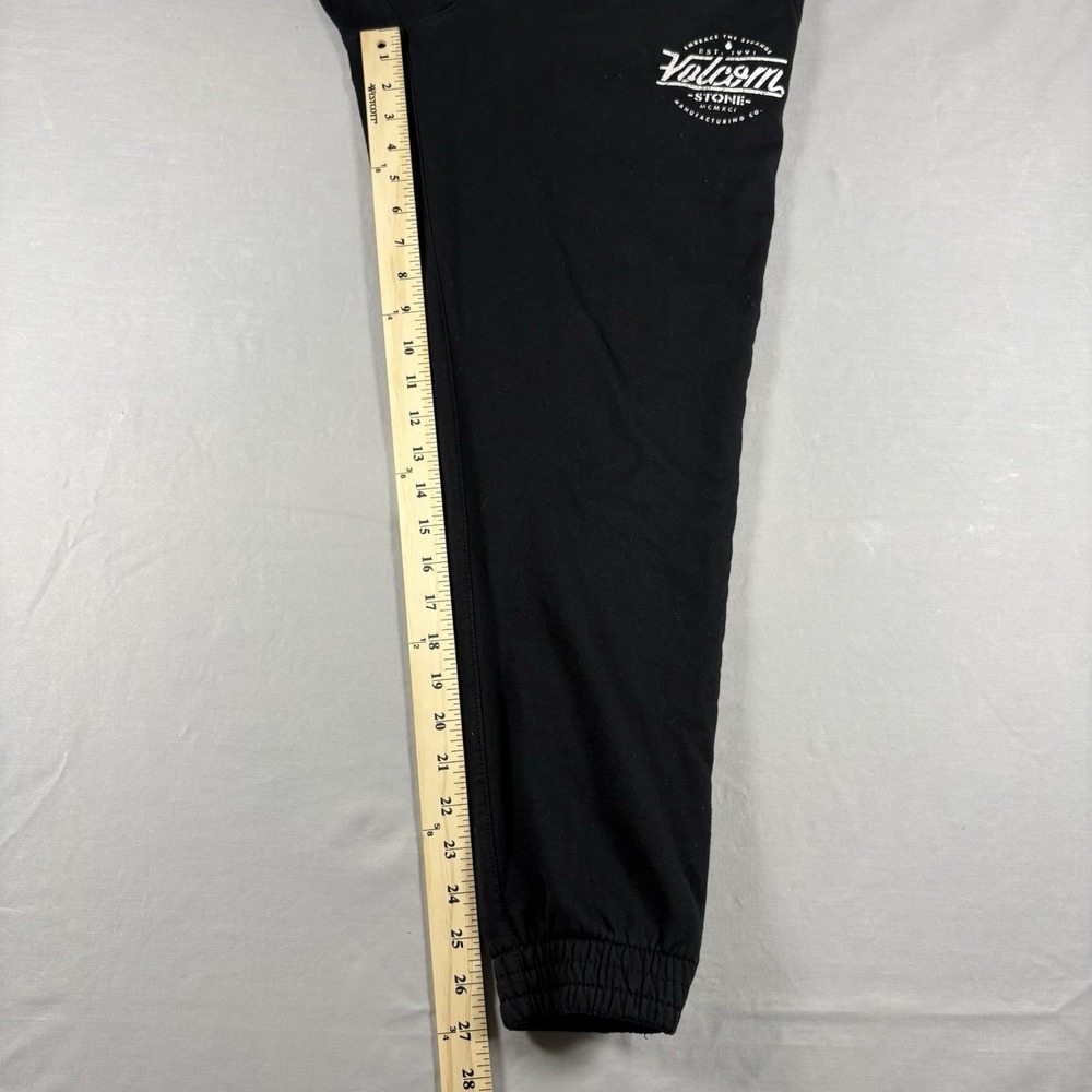 Volcom Stone Fleece Jogger Sweatpants Mens Medium Black Drawstring Graphic Logo - Picture 11 of 14